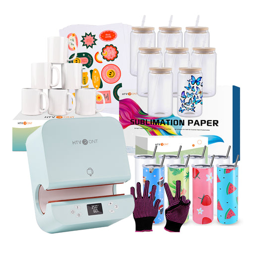 [Premium Bundle] Auto Tumbler Heat Press Machine 120V+Premium Box(30pcs Sublimation Paper+8pack Sublimation Tumbler 20 OZ+8Pack/4Pack Sublimation Glass 16oz+6pack/12pack Sublimation Mugs Or Mini2 Heat Press+Sticker Paper*20+Tools)