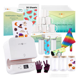 [Halloween Limited Offer] Auto Tumbler Heat Press Machine 120V +Super Valued Bundle(30pcs Sublimation Paper+6pack Sublimation Mugs Blank-11oz+4Pack Glass 16oz+4Pack Tumbler Blank- 20oz+Sublimation HTV*5+Sticker Paper*20+Glitter Rainbow Adhesive Roll≥$168)