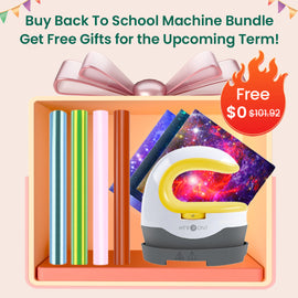 Free Machine: Portable Mini Heat Press 2 & 6pcs HTV Vinyl & 1 Roll Adhesive Vinyl Bundle