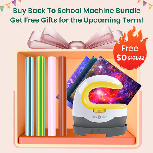 Free Machine: Portable Mini Heat Press 2 & 6pcs HTV Vinyl & 1 Roll Adhesive Vinyl Bundle