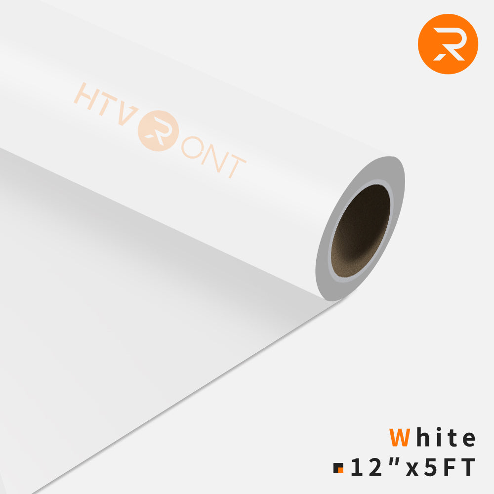 White Heat Transfer Vinyl  White Iron on Vinyl 12 x 5 Ft Rolls – HTVRONT