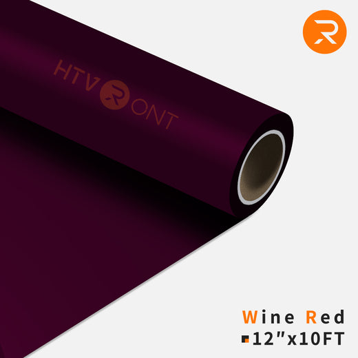 Wine Red Heat Transfer Vinyl Rolls - 12 x 10FT Wine Red Iron on Vinyl for  Shirts,Wine Red Iron on for Cricut & All Cutter Machine - Easy to Cut & Weed