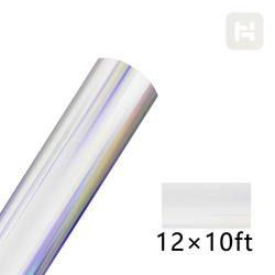 Holographic Silver Holographic Adhesive Vinyl Roll - 12"x10 Ft (16 Colors)