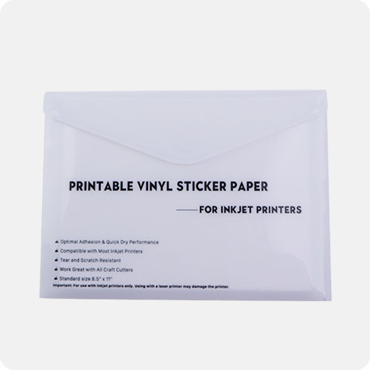 HTVRONT Printable Vinyl for Inkjet Printer & Laser Printer - 40 Pcs Matte  White Inkjet Printable Vinyl Sticker Paper, 8.5x11