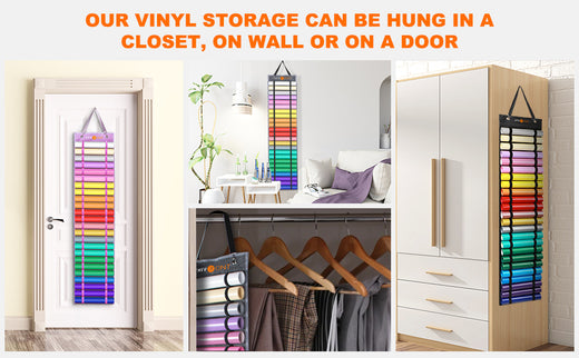 HTVRONT Vinyl Storage Organizer Vinyl Roll Holder Holds Up to 48