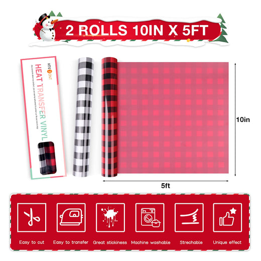 Red and Black Flannel Patterned HTV
