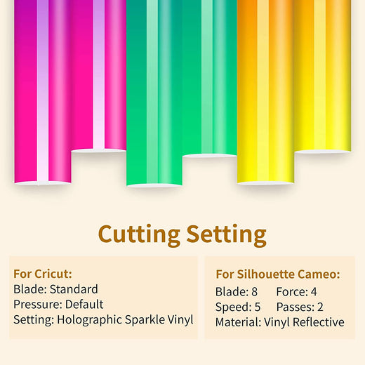 All Colors Reflective Heat Transfer Vinyl (HTV) Bundle (10-colors)