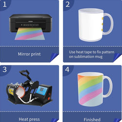 [Sublimation Mug Bundle] 6 Pack Mug Blank+150 Sheets Sublimation Paper+Adhesive Vinyl+Sticker Paper  Bundle