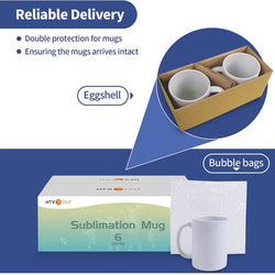 [Sublimation Mug Bundle] 6 Pack Mug Blank+150 Sheets Sublimation Paper+Adhesive Vinyl+Sticker Paper  Bundle