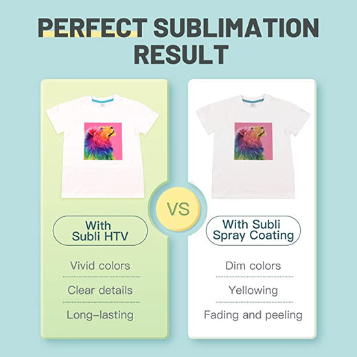 WOWOCUT Clear Sublimation HTV Vinyl for Light-Colored Fabric, 12 X 8FT  Matte Sublimation Vinyl, Long-Lasting Vivid Color Transfer for Cotton  Shirts