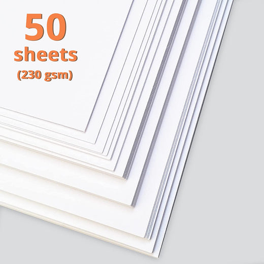 HTVRONT White Cardstock Paper Bundle - 50 Sheets Cardstock 8.5 x 11 Inch,  230 GSM Thick Cardstock for Cricut Machine, White Printer Paper for