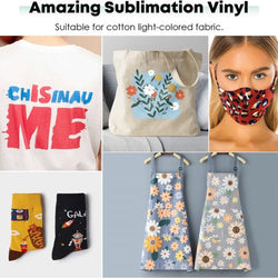 Clear Sublimation HTV for Light Fabric - 15 Pack 12" X 12"