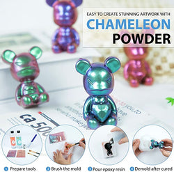 Chameleon Mica Powder for Epoxy Resin - 6 Colors Shimmery Chameleon Pigment Powder (0.17oz/Color) [Clearance Sale]