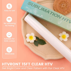 Clear Sublimation HTV for Light Fabric  - 12" X 15FT