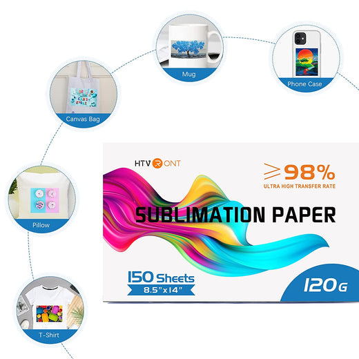 HTVRONT Sublimation Paper 8.5 x 11 inches - 30 Sheets Sublimation Transfer  Paper Compatible with Inkjet Printer, Easy to Transfer 120 gsm