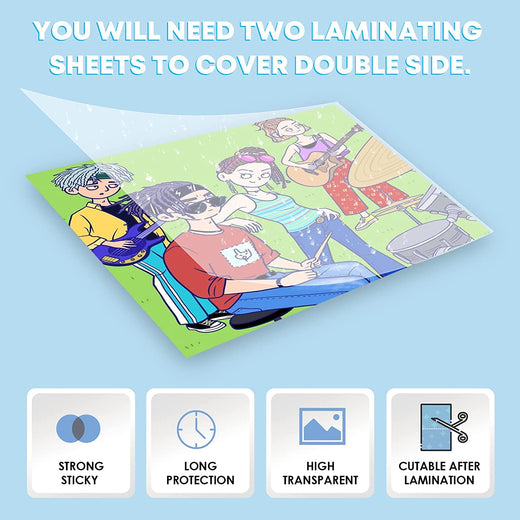25 Pack Self Adhesive Laminating Sheets, 9 X 12 Inch, Clear Sticker  Laminate Sheets Waterproof for Documents, Photos, No Machine Needed  Heatless