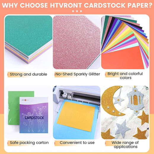 Card stock paper 8.5 X 11 ( 65 # ) 5 colorful sheets 269360