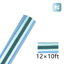 Holographic Water Blue Holographic Adhesive Vinyl Roll - 12"x10 Ft (16 Colors)