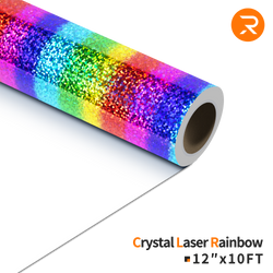   Crystal-Laser-Rainbow Crystal Holographic Heat Transfer Vinyl Roll - 12"x10 Ft (4 Colors)