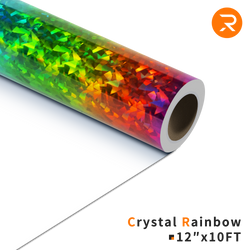    Crystal-Rainbow Crystal Holographic Heat Transfer Vinyl Roll - 12"x10 Ft (4 Colors)