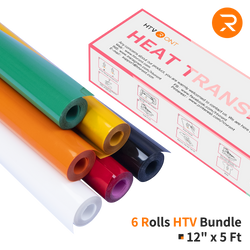 Heat Transfer Vinyl Bundle - 12'' x 5 FT (6 Colors)