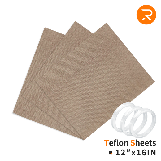 HTVRONT Teflon Sheets for Heat Press - 3 Packs 12 x 16 Teflon Paper with  3 Rolls 10mm x 33m Heat Tape for Sublimation Non-Stick PTFE Teflon Sheet  Heat Resistant(Brown&White) - Yahoo Shopping