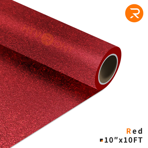 Heat Transfer Vinyl Glitter Red-10'' x 10 FT – HTVRONT